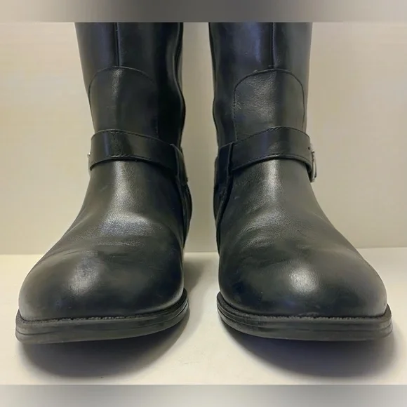 Ralph Lauren Riding Boot Margarite Women's Sz 8 B Black Leather Zip Knee High - Picture 5 of 15